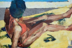 Barbara Shore On Deck  36"x-36" Mixed Media on Canvas $2090.00